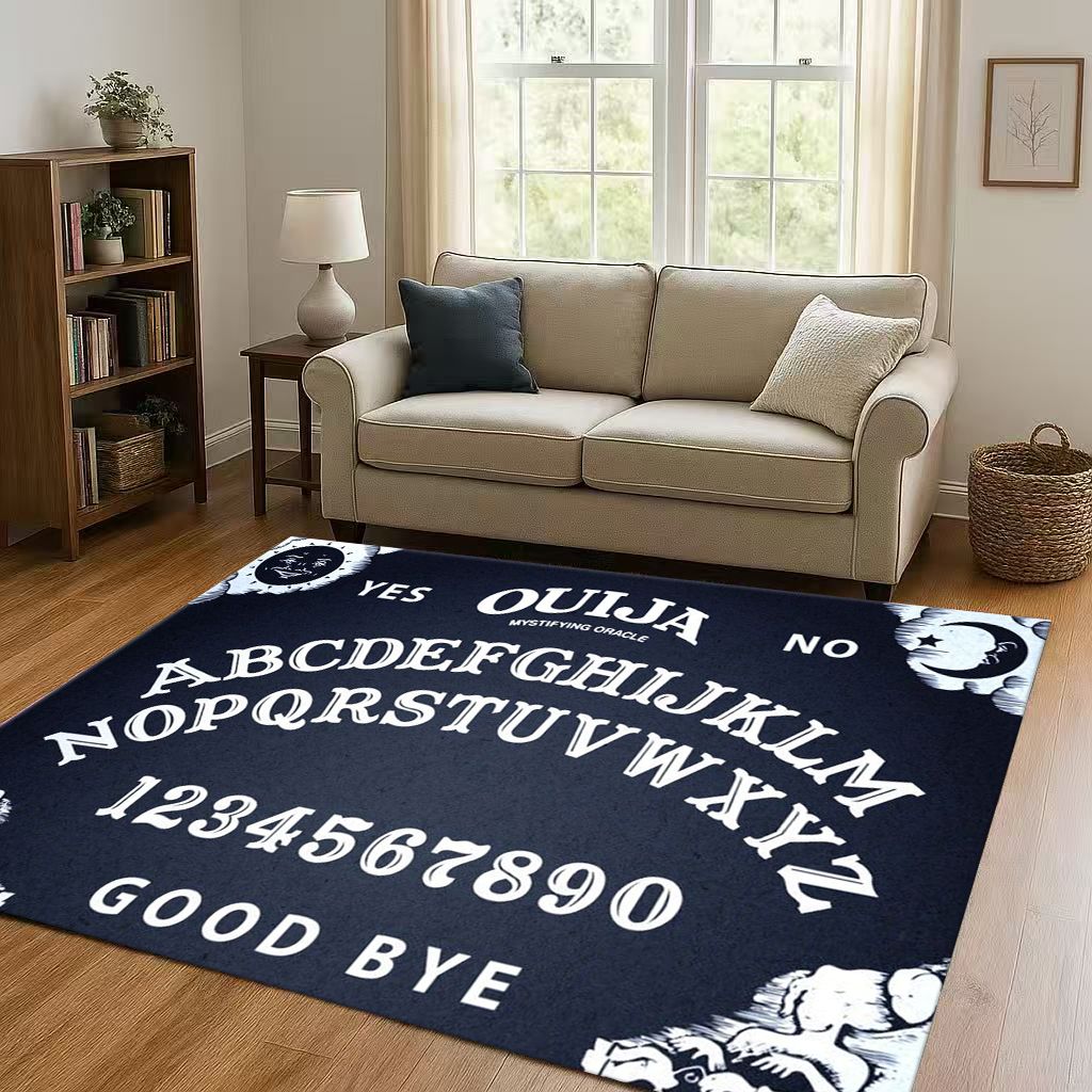 HD Retro Witch Spirit Ouija Board Art Living Room Non-Slip Area Rug Carpet for Bedroom Kids Playroom Sofa,Home Decor Doormat