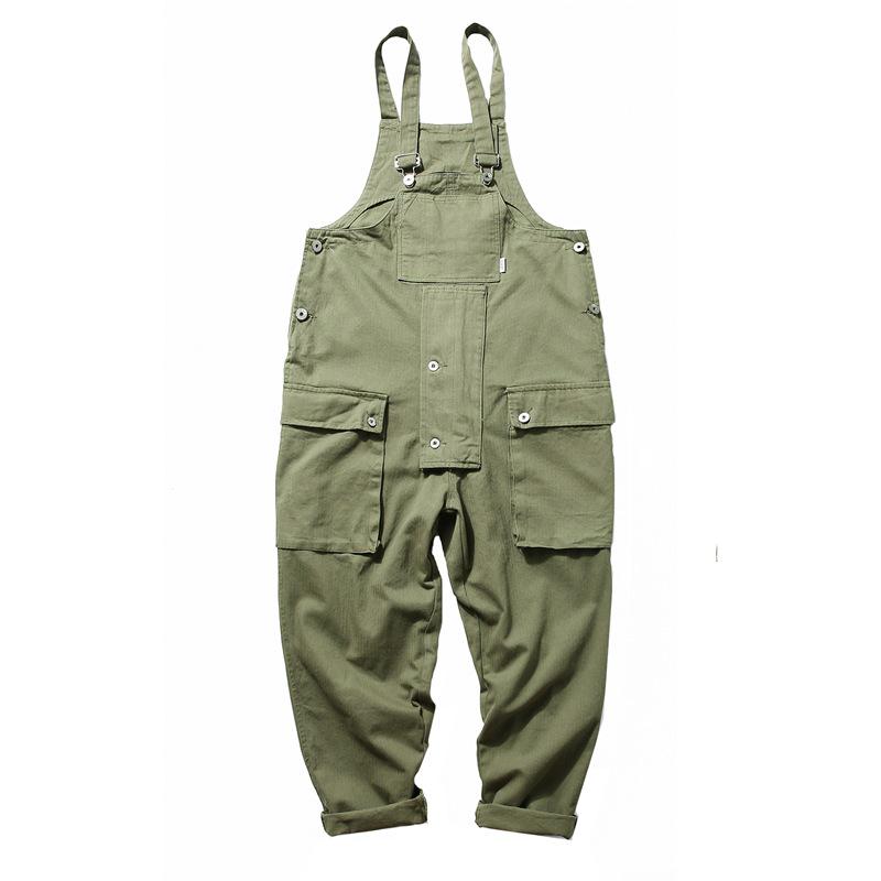 Spring Summer Trendy Overalls Romper Unisex Jumpsuits Fashion Patchs Pocket Straps Sleeveless Pants Playsuits Men Clothes