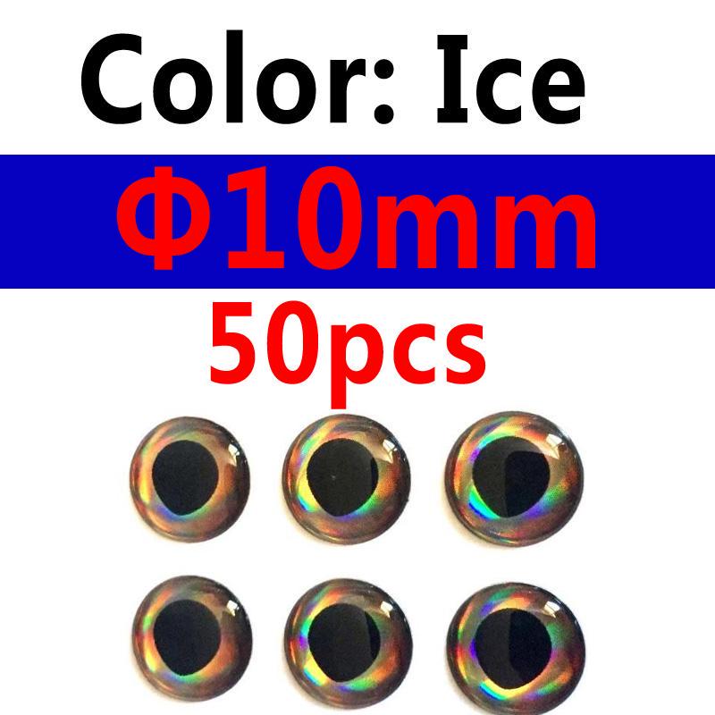 50PCS Holographic 3D 4D Fish Eyes for Fly Tying Streamers Baitfish Wood Plastic Lure Popper DIY Eyes