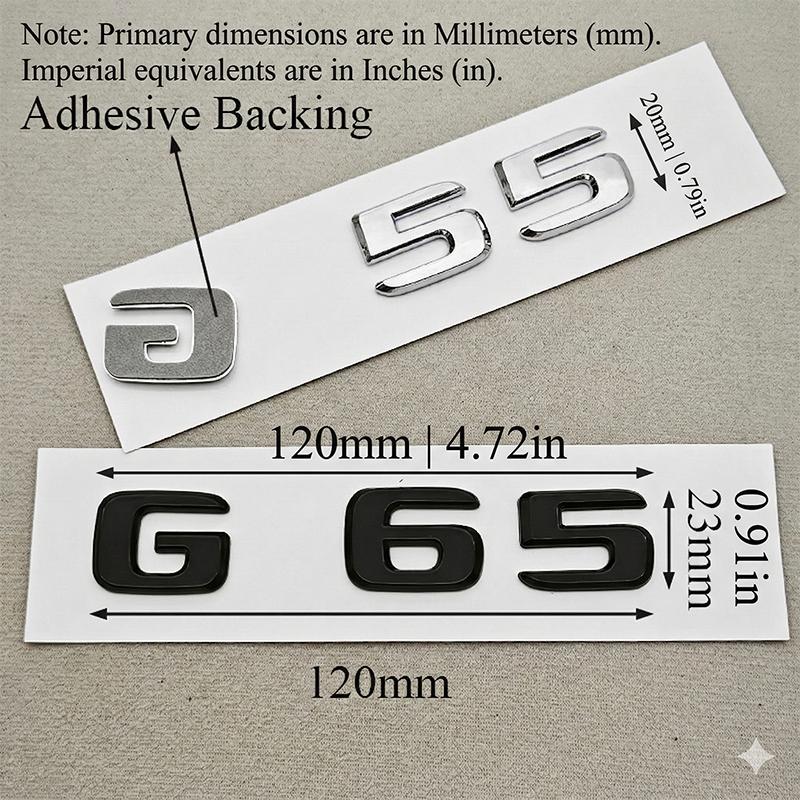 3D Car Rear Trunk Letters Emblem G63 G55 G65 Badge Logo Sticker For Mercedes Benz G Class W463 AMG Styling Accessories Black