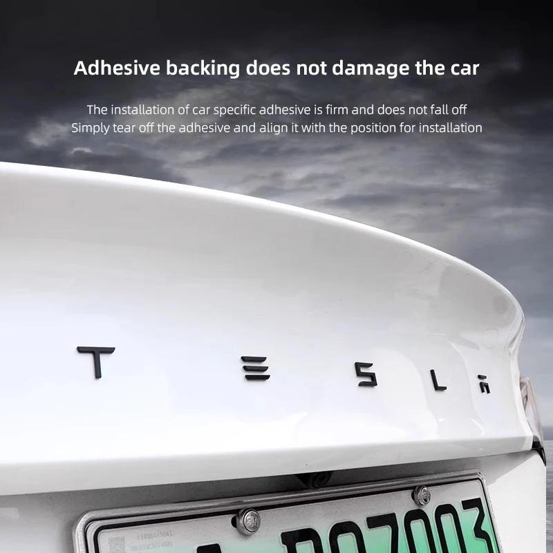 TBQW4 Car Logo Sticker Trunk Label Decals Decoration Accessories For Tesla Model 3 Model S Model X Model Y Cybertruck Roadster SpaceX