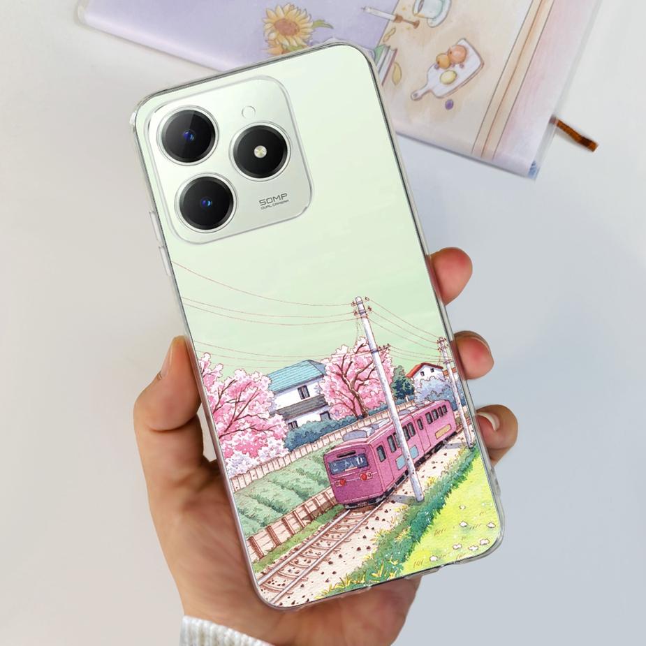 Чехол для Realme C61 Чехол для Realme C63 RMX3939 Новый модный расписной чехол Мягкий силиконовый чехол Для Realme C61 C 63 RealmeC61 RealmeC63 Сумки