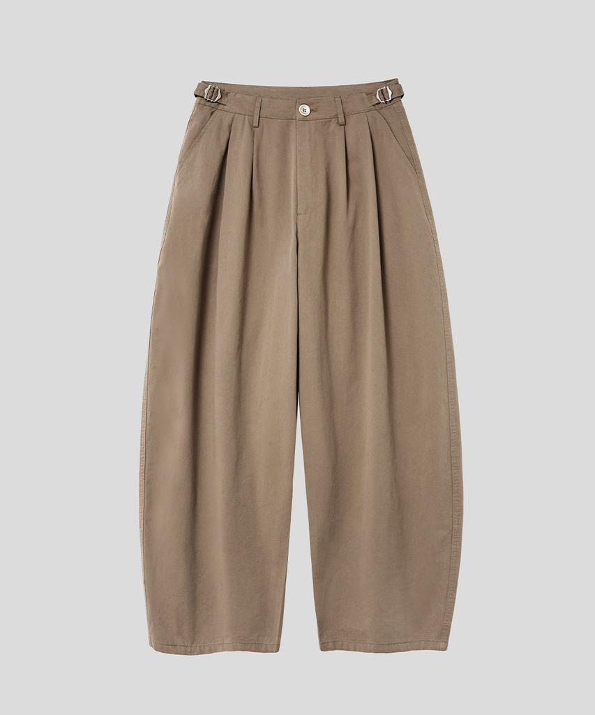 HOOVES Garment Washed Double-Pleat Pants [Beige]