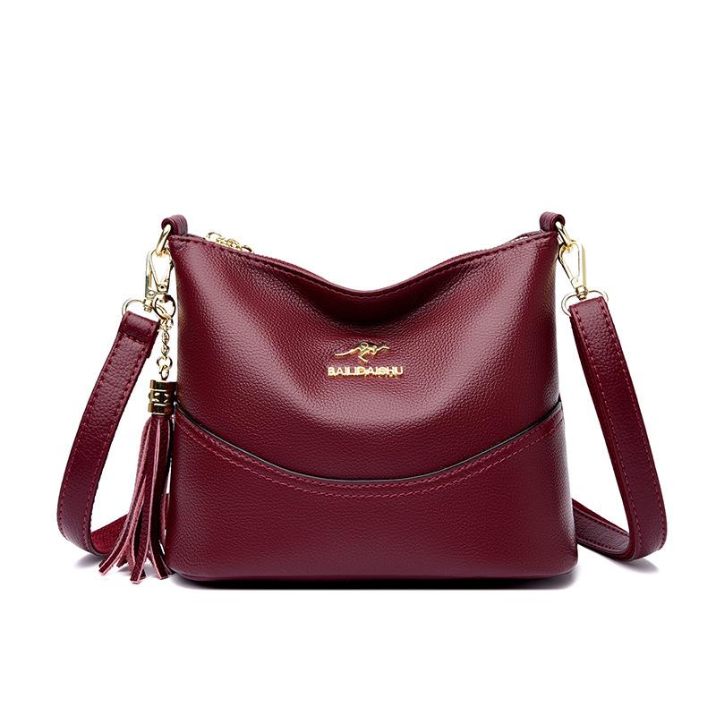 Осенняя новинка осеннего стиля, женская сумка среднего и пожилого возраста, сумка через плечо, мягкая кожаная женская сумка для одиночных покупок