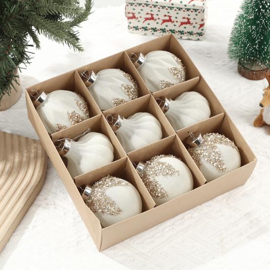 Бархатные рождественские шары Подвесной обруч Украшения для елки Рождественские украшения для вечеринки