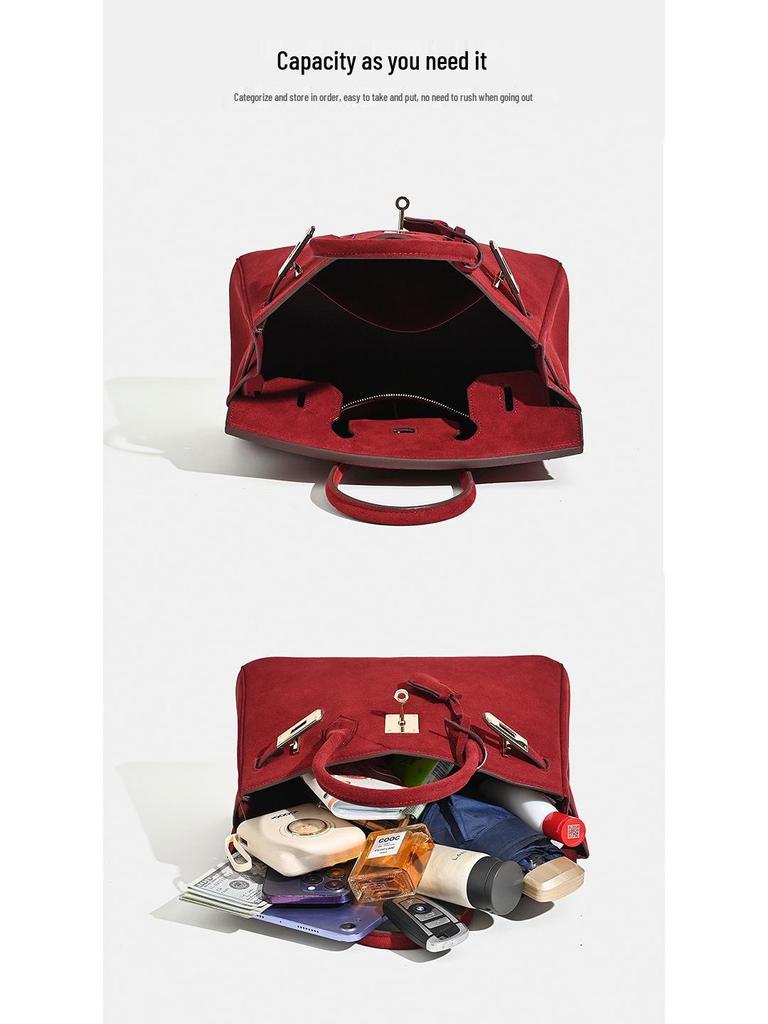 Женская сумка из натуральной кожи, замши, платиновой расцветки, большой вместимости, на плечо и через плечо, Осень/Зима 2025