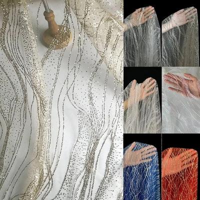 Модная сетчатая ткань с текстурой пайеток 160 см * 1 ярд, DIY, износостойкая, блестящая, сетчатая пряжа, блестящий материал для шитья, банкетное украшение