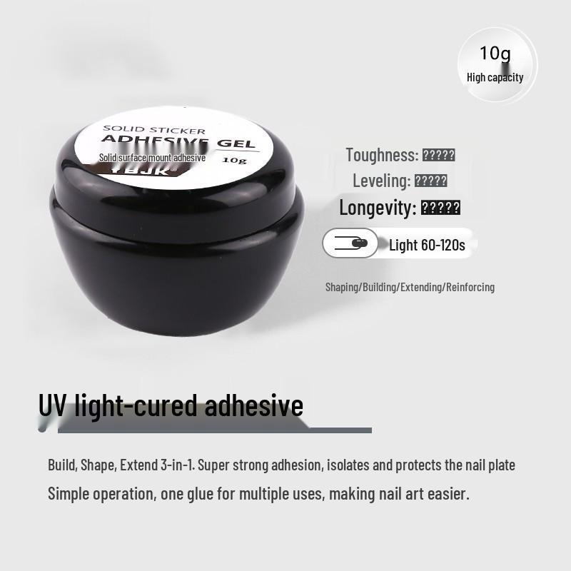 Набор твердого УФ-геля для ногтей: Светоотверждаемый и прочный клей-адгезив со спреем-снимателем для нейл-арта