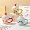 Креативная клубничная кружка Персонализированная керамическая мультяшная сувенирная чашка для питья с крышкой Кофейная чашка Бытовая чашка для молока