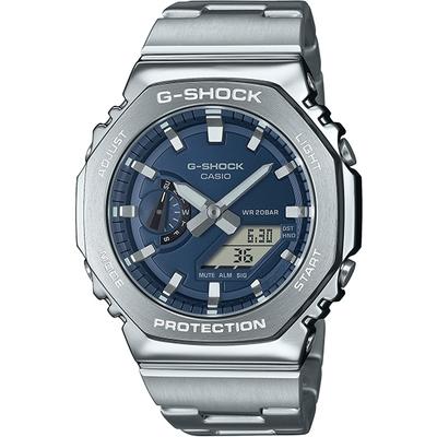 Мужские часы G-SHOCK GM-2110D-2BJF [G-SHOCK цифровая аналоговая комбинированная модель] круглые серебристые