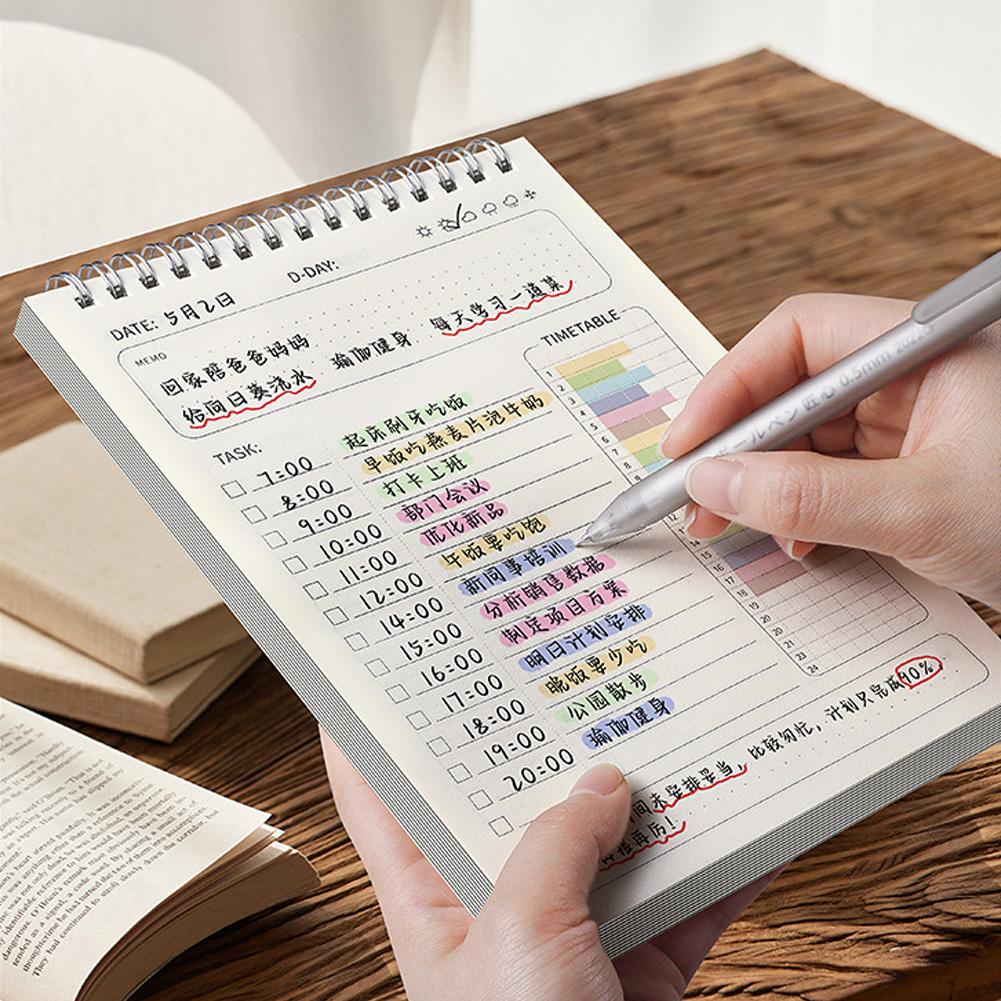 A5 Planner Agenda Spiral Notebook Daily Plan To Do List Notepad 160 Pages Coil Bound Schedule Office School Stationery Supplies