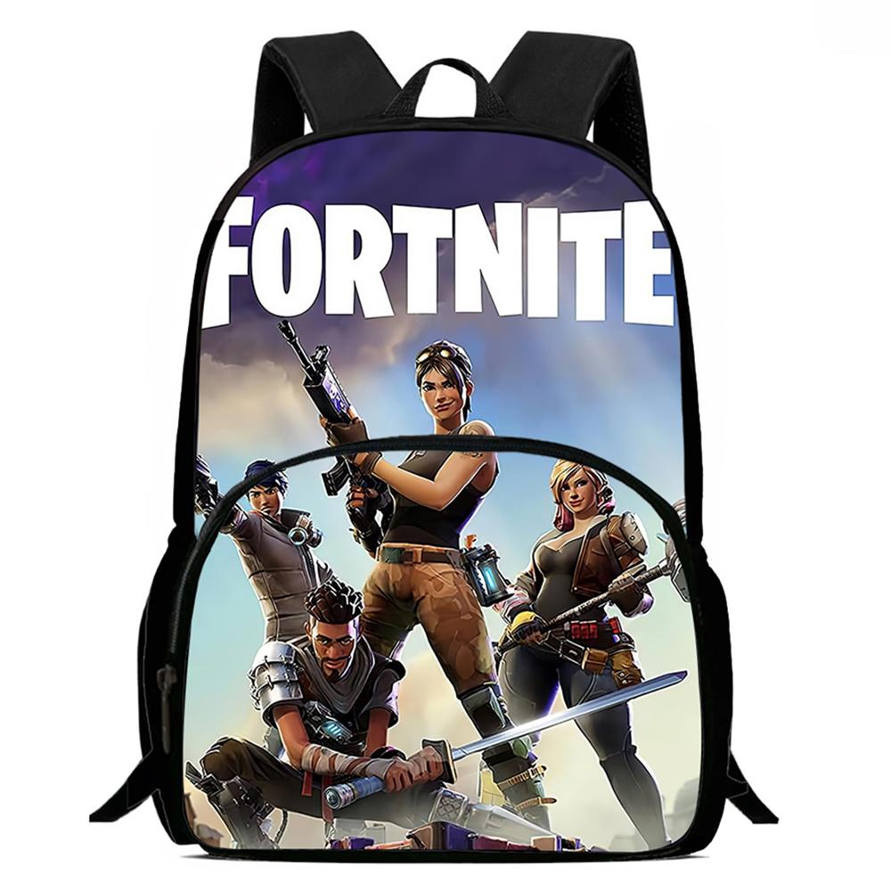 Легкий детский рюкзак FORTNITE с мультяшным принтом, регулируемый плечевой ремень и передний карман, унисекс для мальчиков и девочек, возраст 5-10 лет
