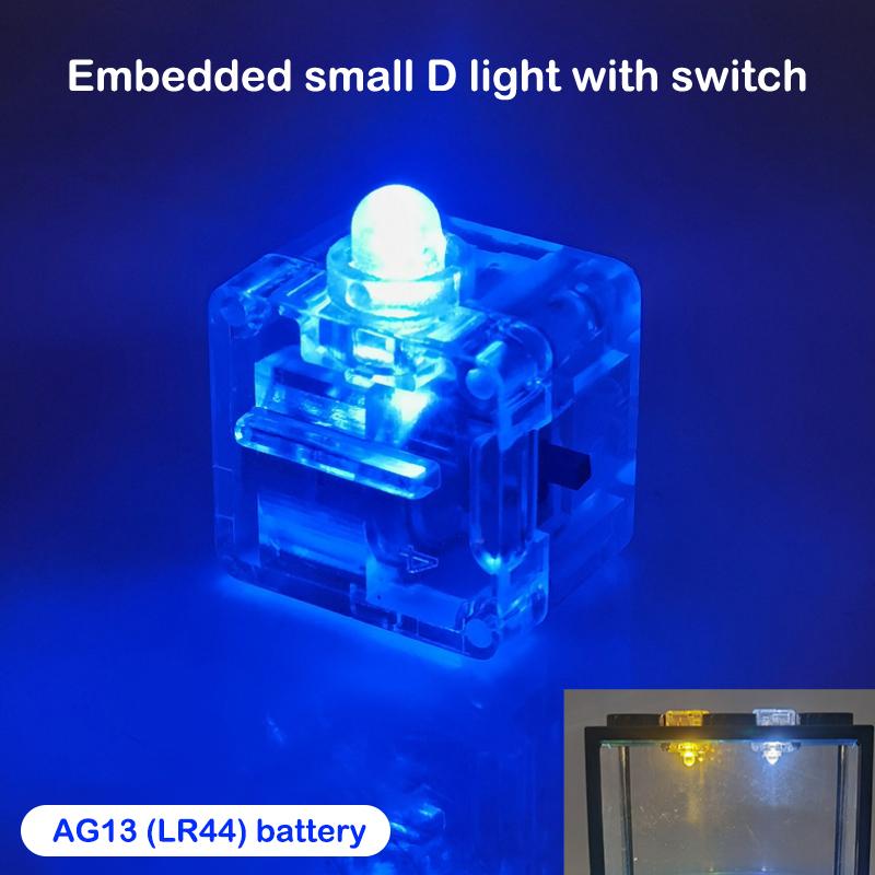 Aquarium Mini Fish Tank Reptile Pet Led Light Box Stackable Aquarium Cylinder Landscape Seaweed For Home Office Decoration