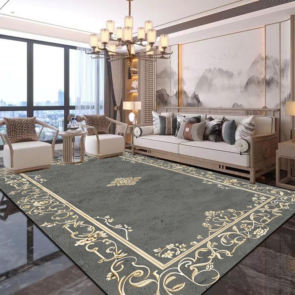 Luxury European Style Large Carpets Living Room Decoration Bedroom Bedside Rugs Lounge Non-slip Washable Coffee Tables Floor Mat