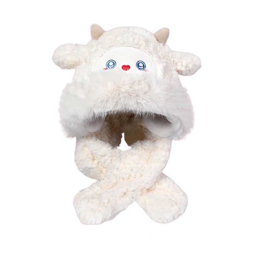 Thickened Ear Protection Hat Warm Lei Feng Cap Kawaii Little Sheep Plush Hat Streetwear