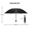 Hot Car Sticker Automatic Umbrella with LED Reflective Strip Rain Wind Umbrella For Mercedes Benz W211 W203 W204 W210 W124 AMG W