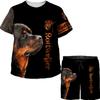 Toddler Boys Cute 3D Print Dog Rottweiler Shepherd Puppy T Shirt Shorts Tracksuit Teen Girls Casual Leisure Summer Clothing Set