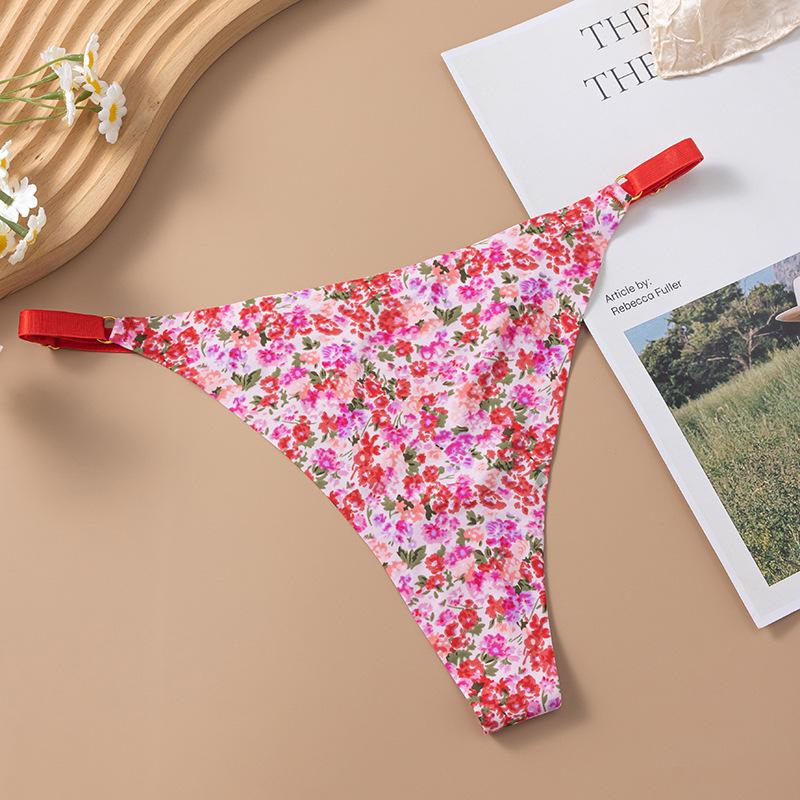 CINOON Women Printed Thong Underpant Soft Panties Sexy Panty Female G-String Breathable Multicolor Underpants Seamless Briefs