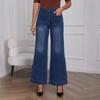 Женские джинсы с высокой посадкой в европейском и американском стиле, женские брюки прямого кроя с широкими штанинами в ретро-стиле