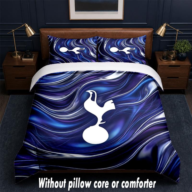 Tottenham Hotspur Design Bed Bedding Set 1 Duvet Cover + 2 Pillowcases Soft Breathable Household Bed Linens