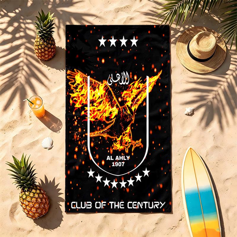 Al ahly (14) Theme Beach Towel Sand Resistant Soft And Comfortable Suitable For The Pool Camping Yoga And Diving A Travel Essential