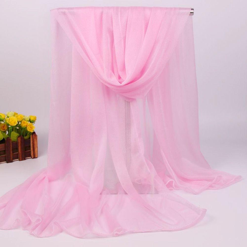 Soft Silk Scarf Breathable Sheer Wrap Summer Bandana for Women