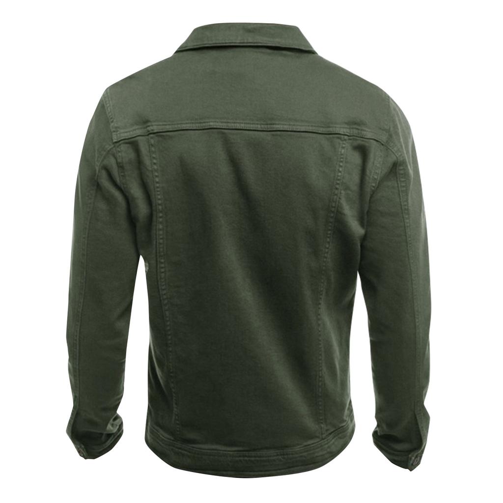 Джинсовая куртка, повседневная однотонная куртка с воротником с лацканами, кардиган на пуговицах, мужская куртка-карго