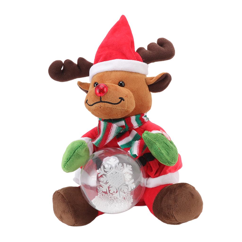 Поющие Рождественские Игрушки Воспроизводящие 3 Песни Электрические Плюшевые Поющие Танцующие Светящиеся Рождественские Игрушки
