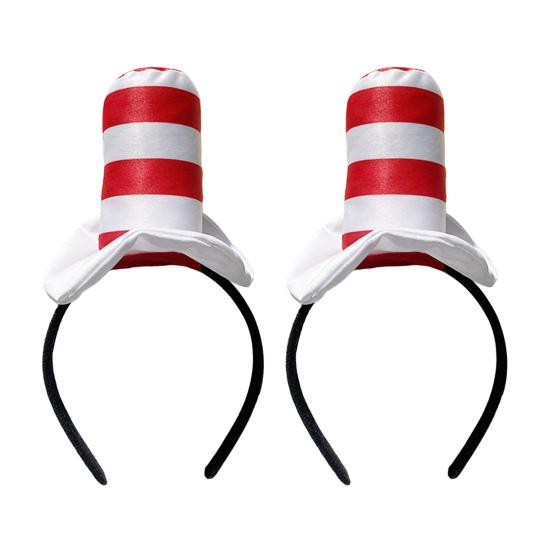 1/2 шт. Доктор. Suess Hat Cat Headband Red White Striped Hat Dr. Костюмы Suess Book Персонаж Школьная вечеринка на Хэллоуин Косплей Аксессуары