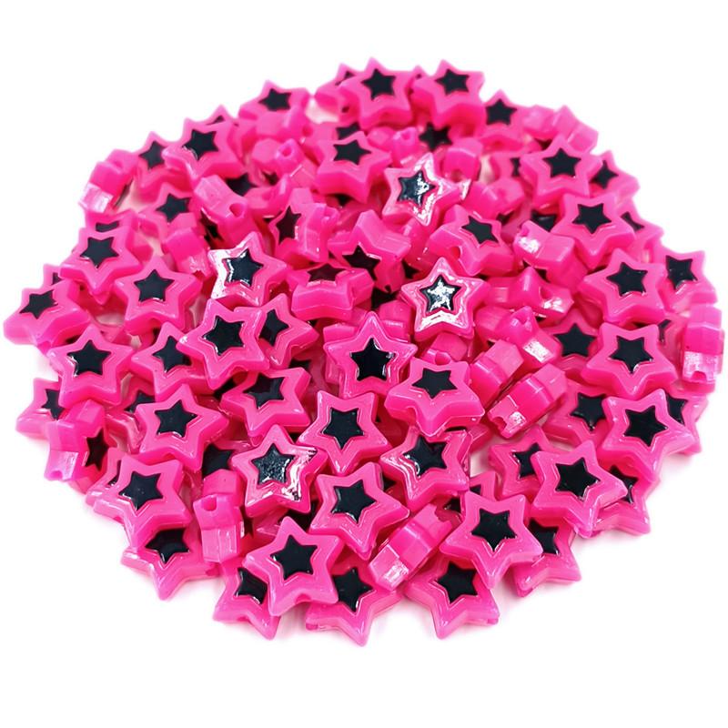 Звезда для изготовления сережек-браслетов с цветными блоками, креативные подвески, акриловые ювелирные изделия «сделай сам», аксессуары, сердце, пентаграмма, бусины, 30 шт., бусины