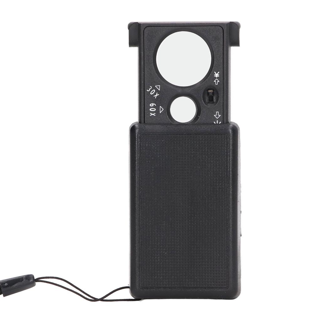 Выдвижная ювелирная лупа 30X 60X оптическая стеклянная линза увеличительные стекла со светодиодной подсветкой детектор денег