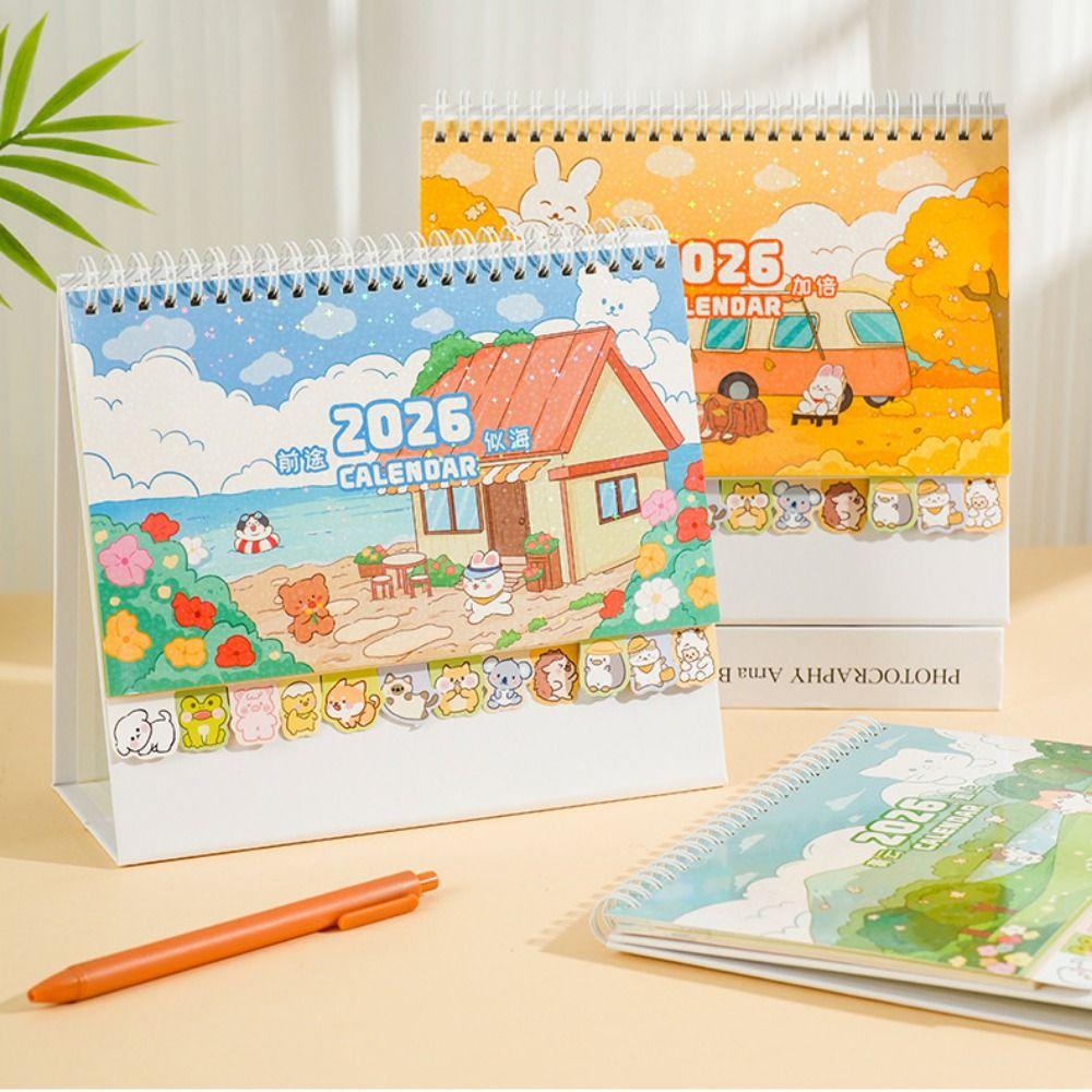 Coil Binding 2026 Desk Calendar Memo Notes Monthly & Daily Planner Monthly Calendar  School