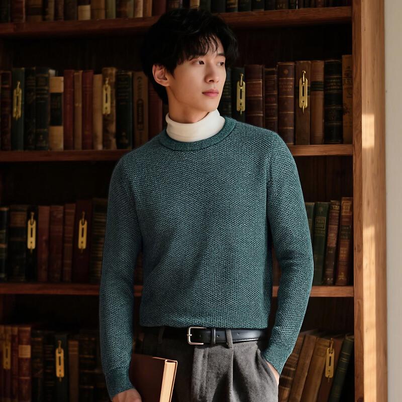 Мужской свитер Shanshan из 90% шерсти и 10% кашемира с круглым вырезом