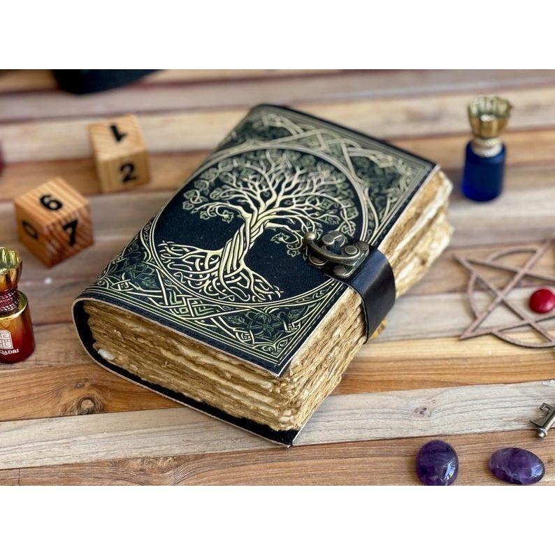 Журнал из кожи Древо жизни - Блокноты из натуральной кожи для женщин - Красивый журнал Для зарисовок Книга для путешествий Пустая книга для заклинаний