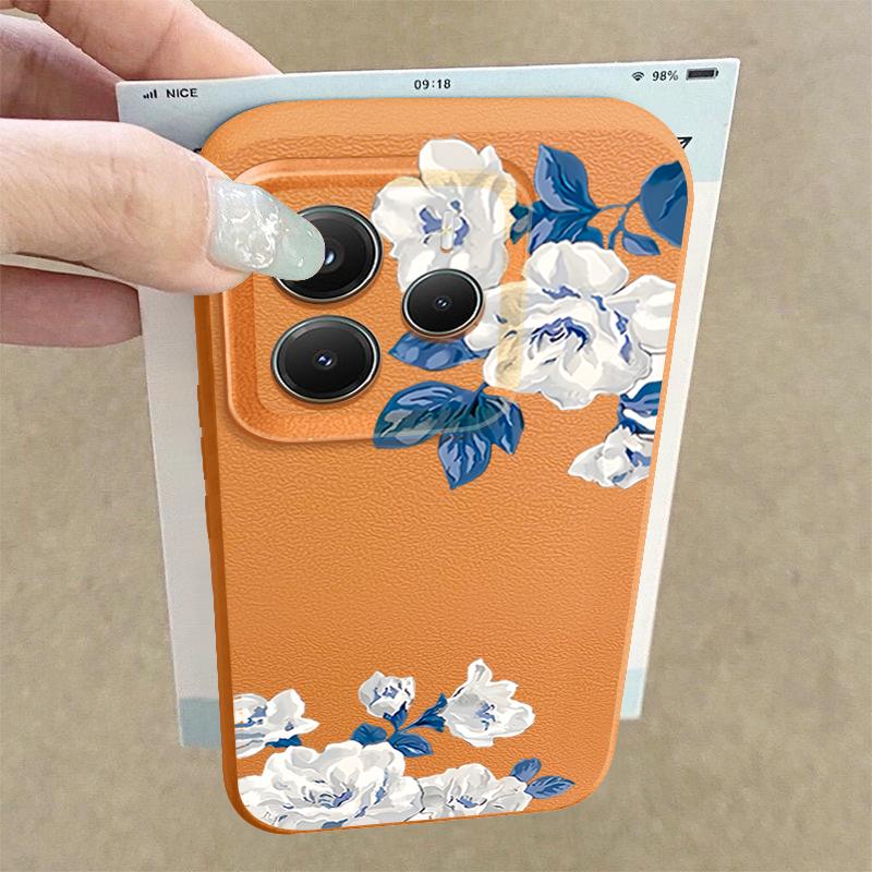 Чехол с цветочным узором белой гардении для Xiaomi 14T 13T 11T Pro Funda Redmi Note 14 13 12 11 Pro 5G 4G Силиконовая накладка с текстурой кожи