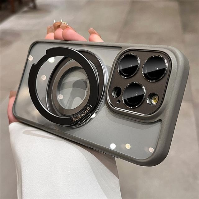 Для iPhone 16 Pro Max Роскошная вращающаяся подставка Магнитный держатель Magsafe Чехол для телефона Для iPhone 13 14 15 16 Plus Защитная крышка для объектива