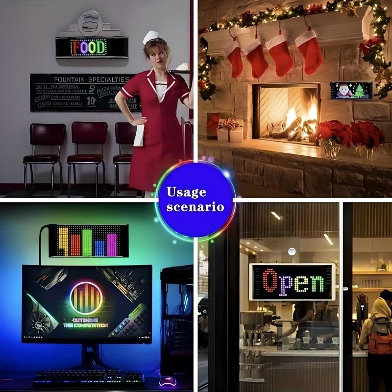 Светодиодный пиксельный дисплей, программируемый светодиодный экран, ночник, управление через приложение, окно с отложенной анимацией текстового шаблона