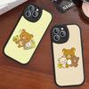 Мультяшный чехол для телефона с мишкой Рилаккума для iPhone 16 15 14 13 12 11 Pro Max Plus Ударопрочный кожаный чехол