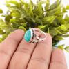 Натуральный камень Голубая бирюза Ювелирные изделия из стерлингового серебра 925 пробы Кольцо ручной работы для нее RR-57-25