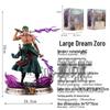 One Piece Zoro GK Statue: Double Head, Replaceable Three-Sword Style Anime Model.