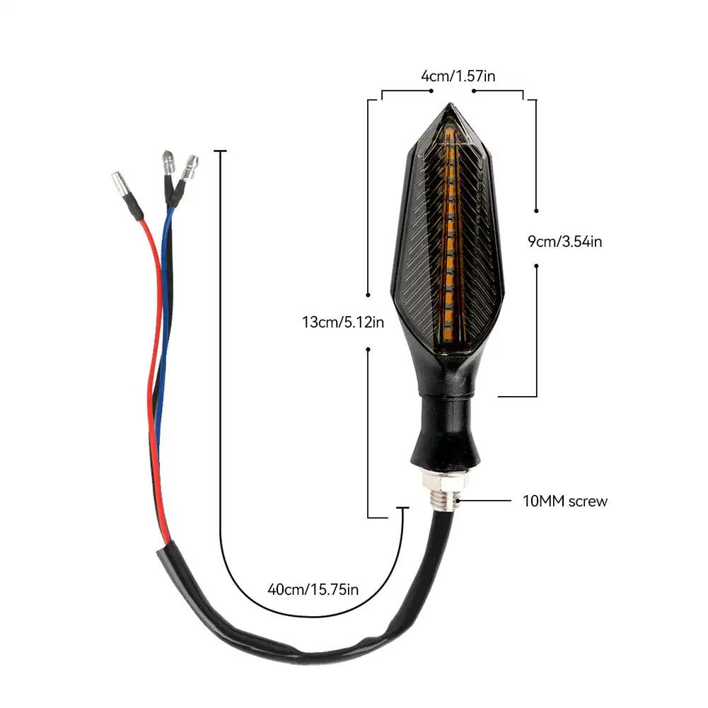 1Pair 12V LED Motorcycle Turn Signal Lamp Sequential Flowing Flash Lights Indicator Lights Running Light Motorcycle Tail Lights