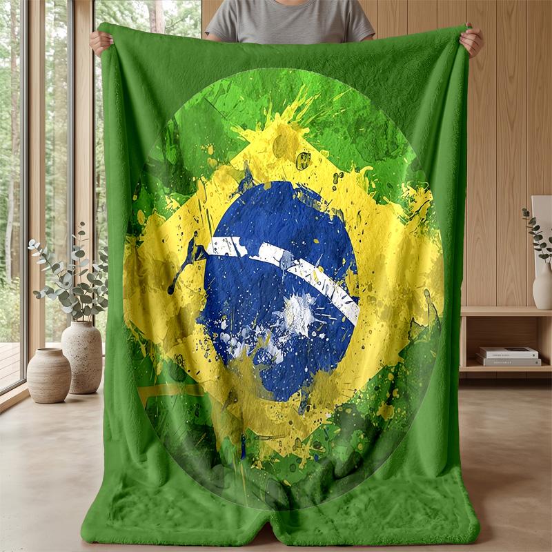 Brazil national football team Theme blanket Soft Flannel Blanket Plush Throw Blanket Cozy Sofa Bed Blanket for Home Decor