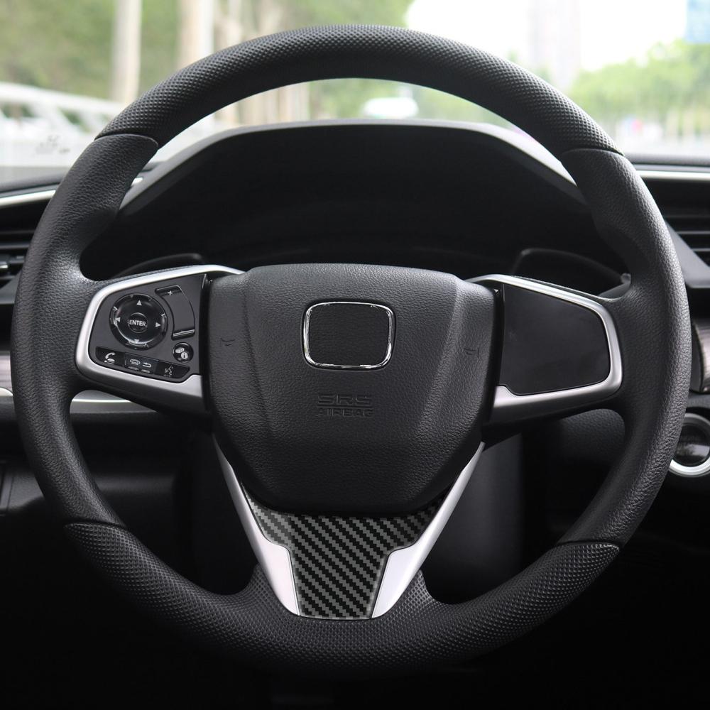 Для Honda Civic X 10-го поколения 2016 2017 2018 2019 2020 2025 Накладка на панель рулевого колеса Отделка Наклейка Аксессуары для интерьера автомобиля