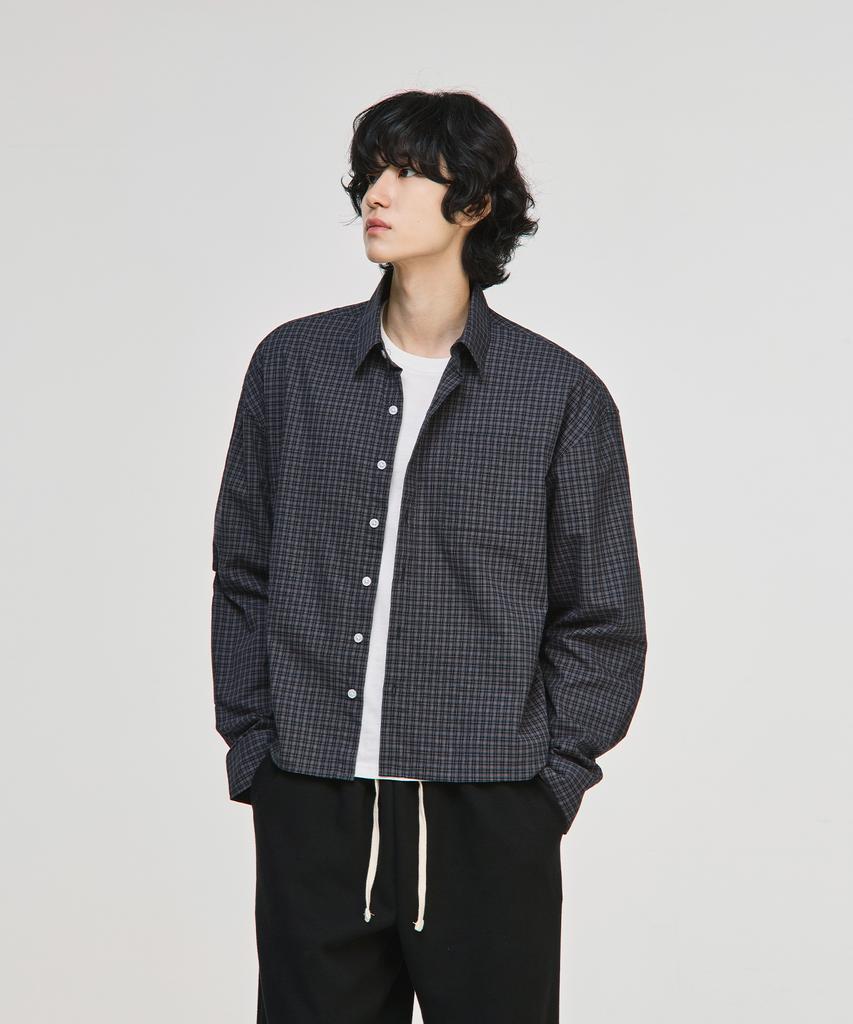 SIGNATURE Daily Crop Pocket Check Shirt [Charcoal]
