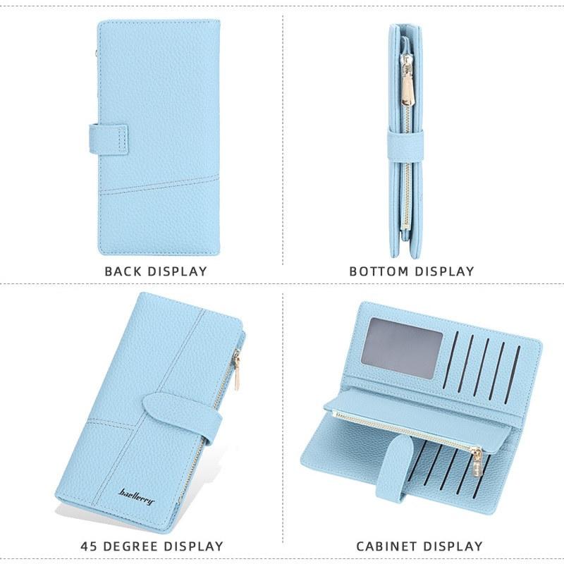 Baellerry Женские модные длинные кошельки из искусственной кожи, сумки с держателем для карт для дам, кошелек на молнии, кошелек для монет