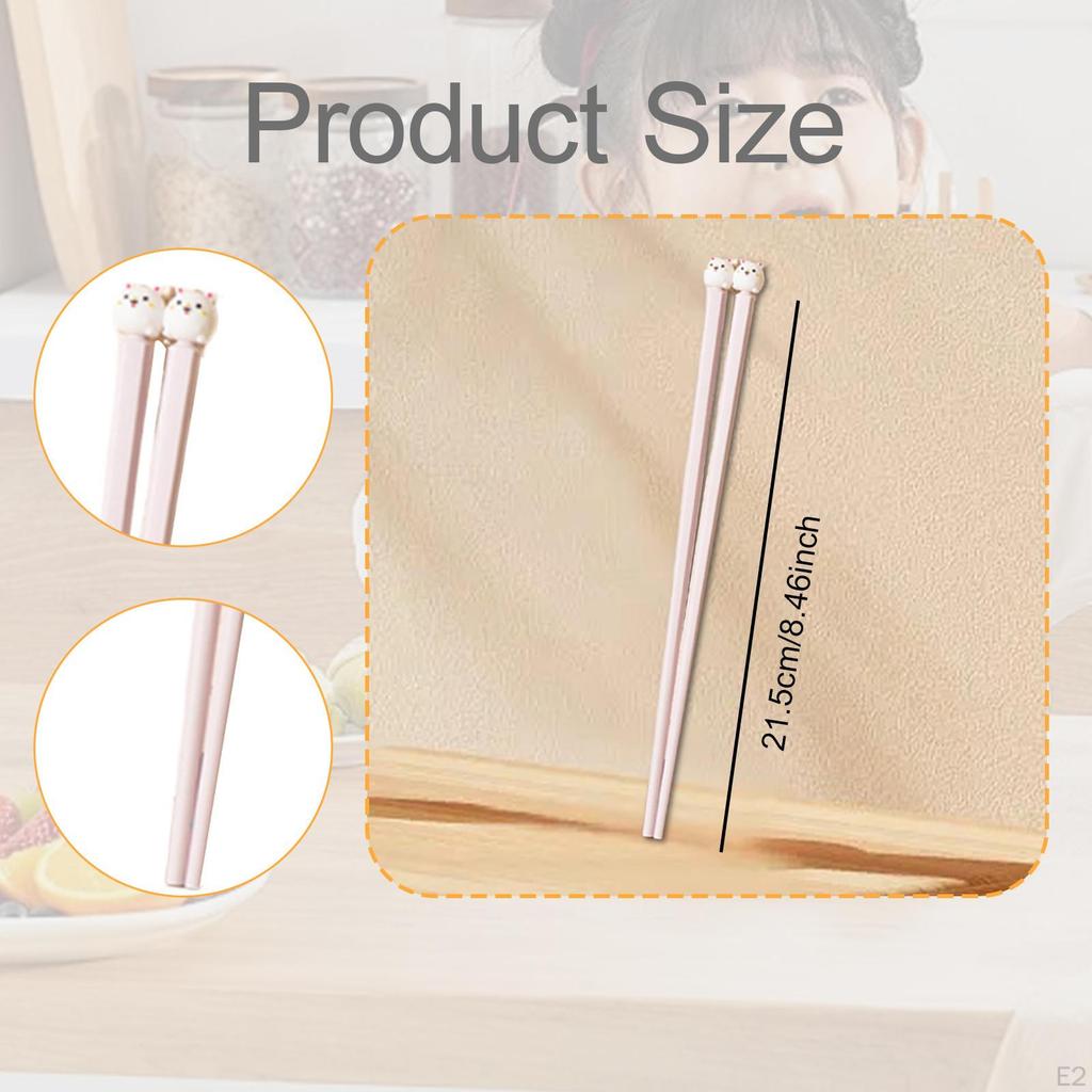 2 шт. Детские палочки для еды многоразовые стекловолоконные палочки для еды наконечник в виде животного для ресторана дома