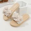 Мода Женская модная тенденция кружево бант противоскользящие износостойкие удобные мягкая подошва плоский каблук тапочки