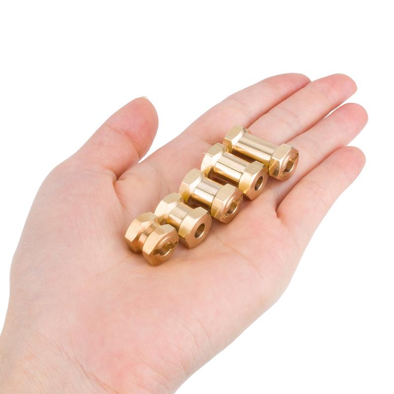 4Pcs Brass 12MM Wheel Hex Extended Adapter Combiner 12/15/17/20/25MM for 1/10 RC Crawler Car Axial SCX10 D90 Upgrade Parts