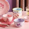 Керамическая миска для риса Sanrio Бытовая суповая миска Миска для риса Hello Kitty Хеллокитти Милая посуда Японская миска