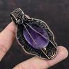 Star Amethyst Pendant Copper Wire Wrapped Pendant Gemstone Pendant Star Amethyst Jewelry Handmade Pendant Copper Wire Jewelry Gift For Mom
